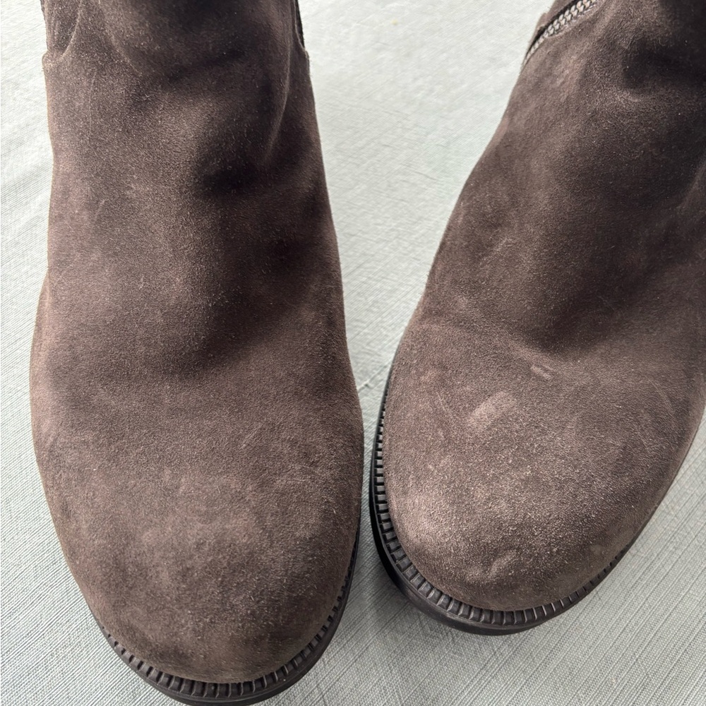 Aquatalia Brown Suede Lined Weatherproof Black Sole 8 Italy - Picture 6 of 7